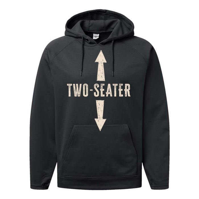 Two Seater Funny Adult Humor Popular Hilarious Quote Performance Fleece Hoodie