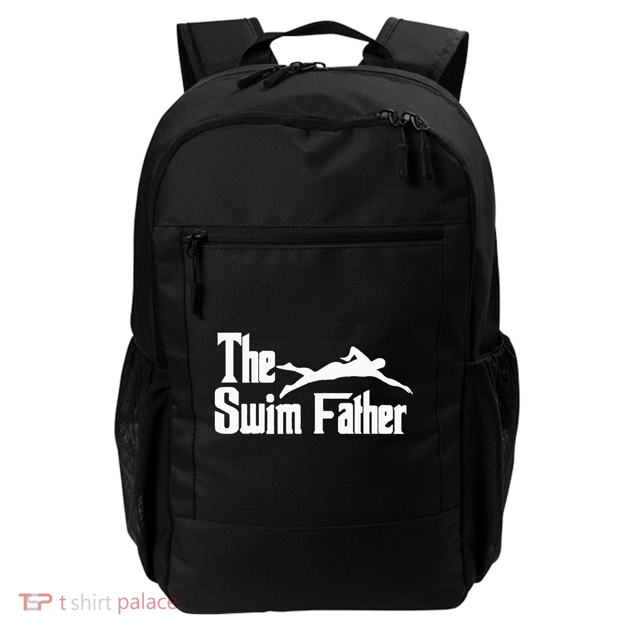 The Swim Father Funny Swimming Dad Swimmer Backpack