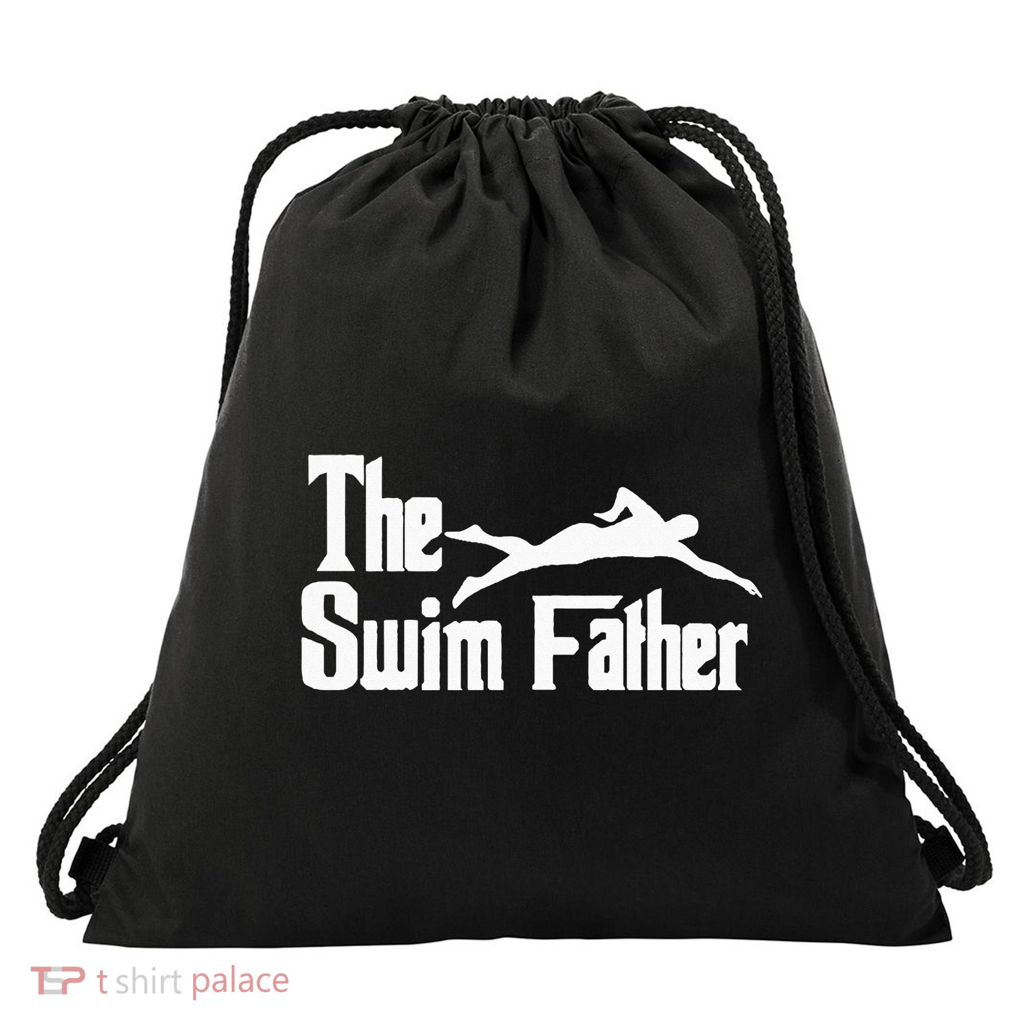 The Swim Father Funny Swimming Dad Swimmer Drawstring Bag