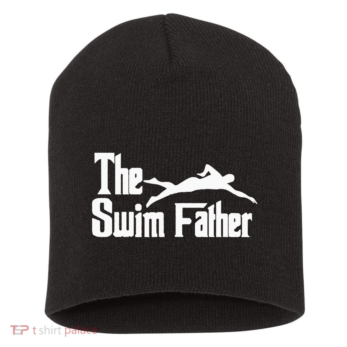 The Swim Father Funny Swimming Dad Swimmer Short Acrylic Beanie