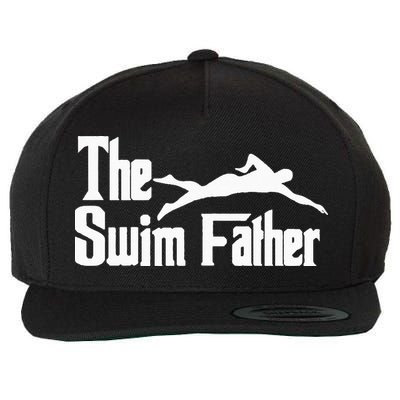 The Swim Father Funny Swimming Dad Swimmer Wool Snapback Cap
