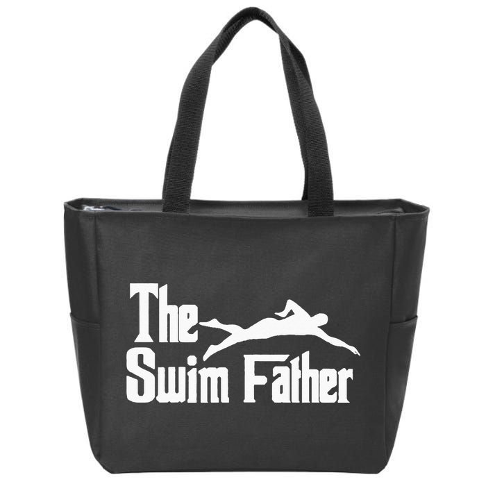 The Swim Father Funny Swimming Dad Swimmer Zip Tote Bag