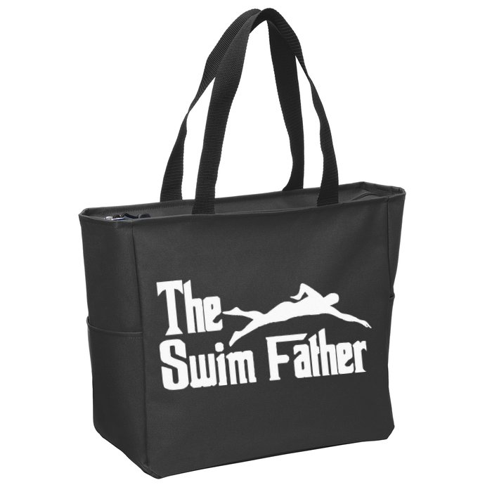 The Swim Father Funny Swimming Dad Swimmer Zip Tote Bag