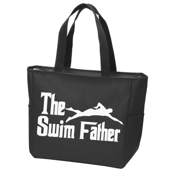 The Swim Father Funny Swimming Dad Swimmer Zip Tote Bag