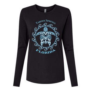 Tarpon Springs Florida Tribal Sea Turtle Summer Womens Cotton Relaxed Long Sleeve T-Shirt