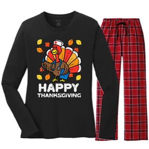 Thanksgiving Scrub for Nurses Turkey ICU ER RN Women's Long Sleeve Flannel Pajama Set 