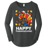 Thanksgiving Scrub for Nurses Turkey ICU ER RN Women's Perfect Tri Tunic Long Sleeve Shirt