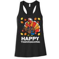 Thanksgiving Scrub for Nurses Turkey ICU ER RN Women's Racerback Tank