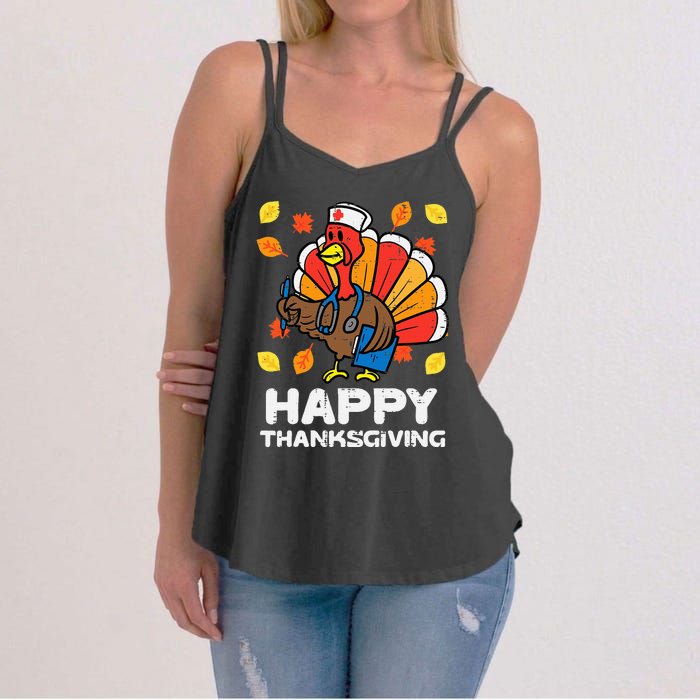 Thanksgiving Scrub for Nurses Turkey ICU ER RN Women's Strappy Tank