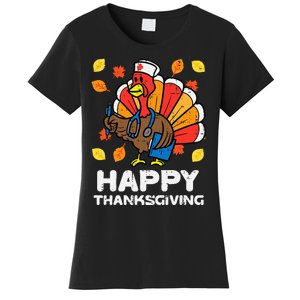 Thanksgiving Scrub for Nurses Turkey ICU ER RN Women's T-Shirt