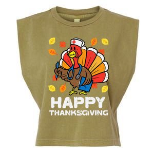 Thanksgiving Scrub for Nurses Turkey ICU ER RN Garment-Dyed Women's Muscle Tee