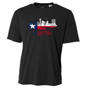 Texas State Flag Austin Skyline Austin Texas Skyline Cooling Performance Crew T-Shirt