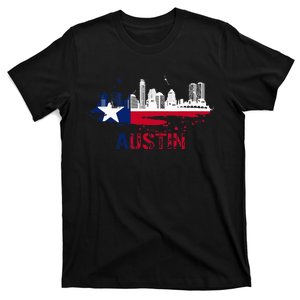 Texas State Flag Austin Skyline Austin Texas Skyline T-Shirt