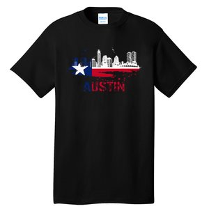 Texas State Flag Austin Skyline Austin Texas Skyline Tall T-Shirt