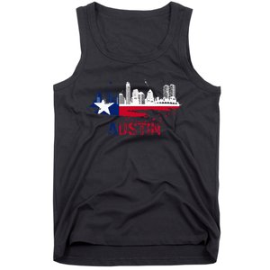 Texas State Flag Austin Skyline Austin Texas Skyline Tank Top