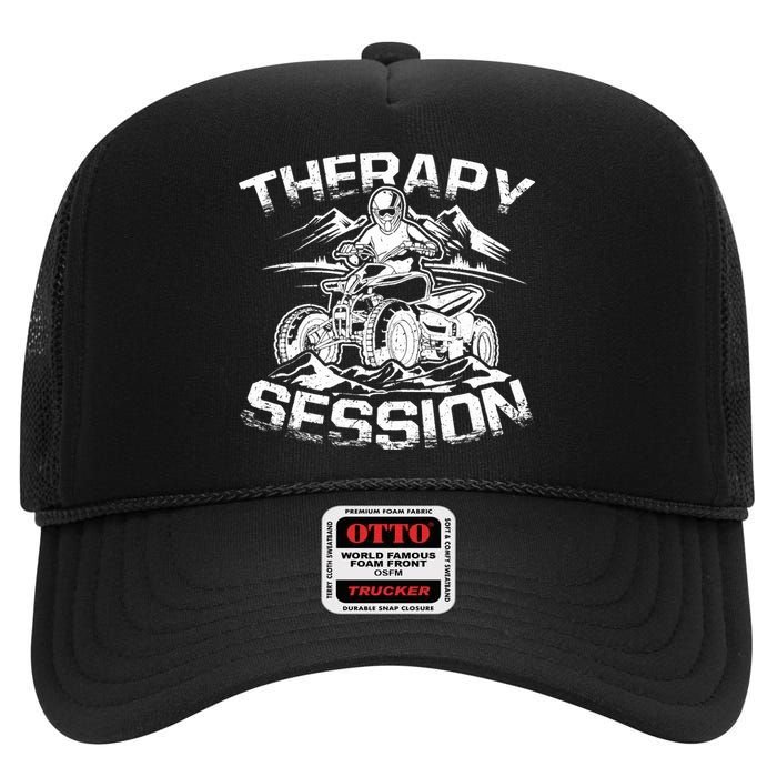 Therapy Session Funny ATV FourWheeler Quad Bike Rider High Crown Mesh Back Trucker Hat