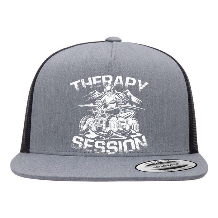 Therapy Session Funny ATV FourWheeler Quad Bike Rider Flat Bill Trucker Hat