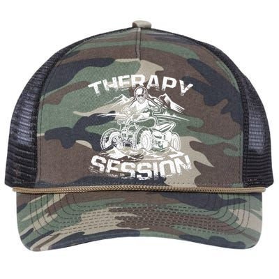 Therapy Session Funny ATV FourWheeler Quad Bike Rider Retro Rope Trucker Hat Cap