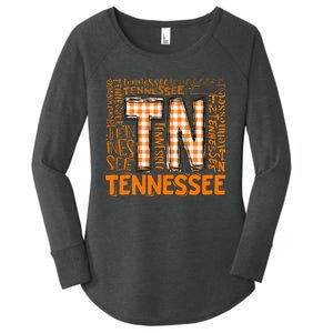 Tennessee State Flag Orange Plaid Tn Women's Perfect Tri Tunic Long Sleeve Shirt