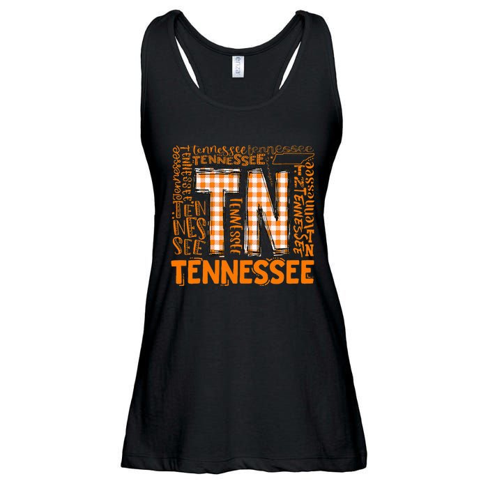 Tennessee State Flag Orange Plaid Tn Ladies Essential Flowy Tank