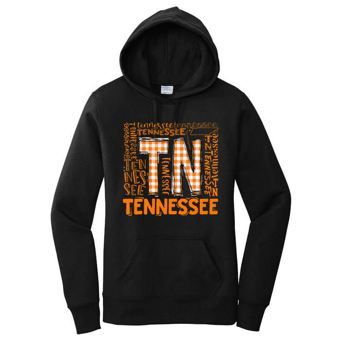 Tennessee State Flag Orange Plaid Tn Women's Pullover Hoodie