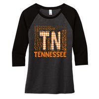 Tennessee State Flag Orange Plaid Tn Women's Tri-Blend 3/4-Sleeve Raglan Shirt