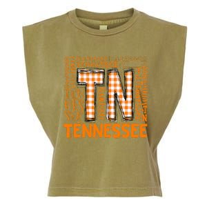 Tennessee State Flag Orange Plaid Tn Garment-Dyed Women's Muscle Tee