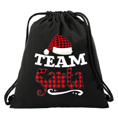 Team Santa Family Group Matching Christmas Pajama Party Drawstring Bag