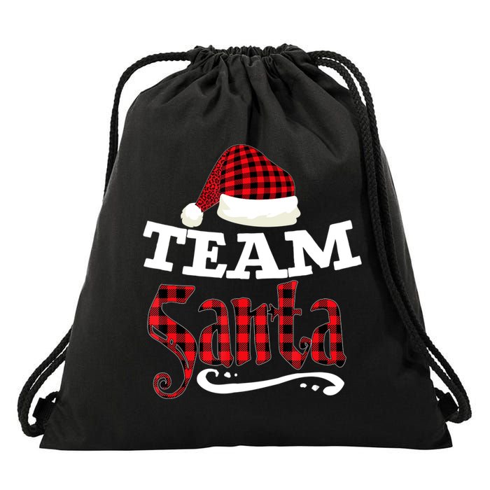 Team Santa Family Group Matching Christmas Pajama Party Drawstring Bag