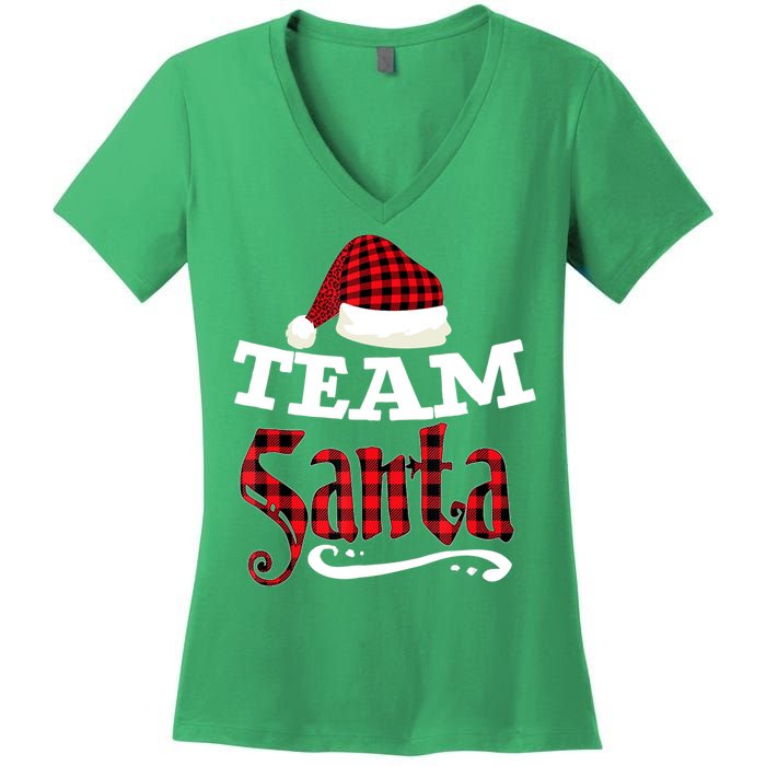 Team Santa Family Group Matching Christmas Pajama Party Women's V-Neck T-Shirt