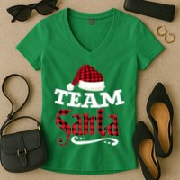 Team Santa Family Group Matching Christmas Pajama Party Women's V-Neck T-Shirt