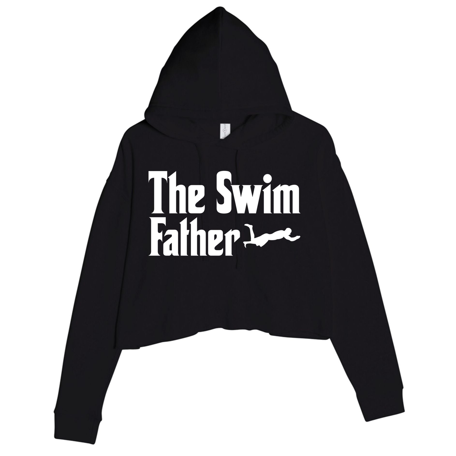 The Swim Father Swimming Dad Swimmer Fathers Day Cute Gift Crop Fleece Hoodie