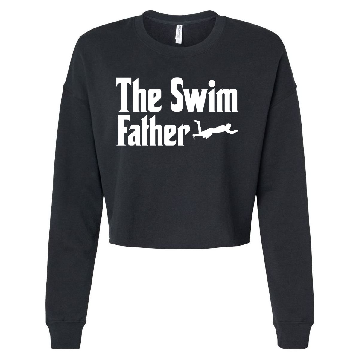 The Swim Father Swimming Dad Swimmer Fathers Day Cute Gift Cropped Pullover Crew