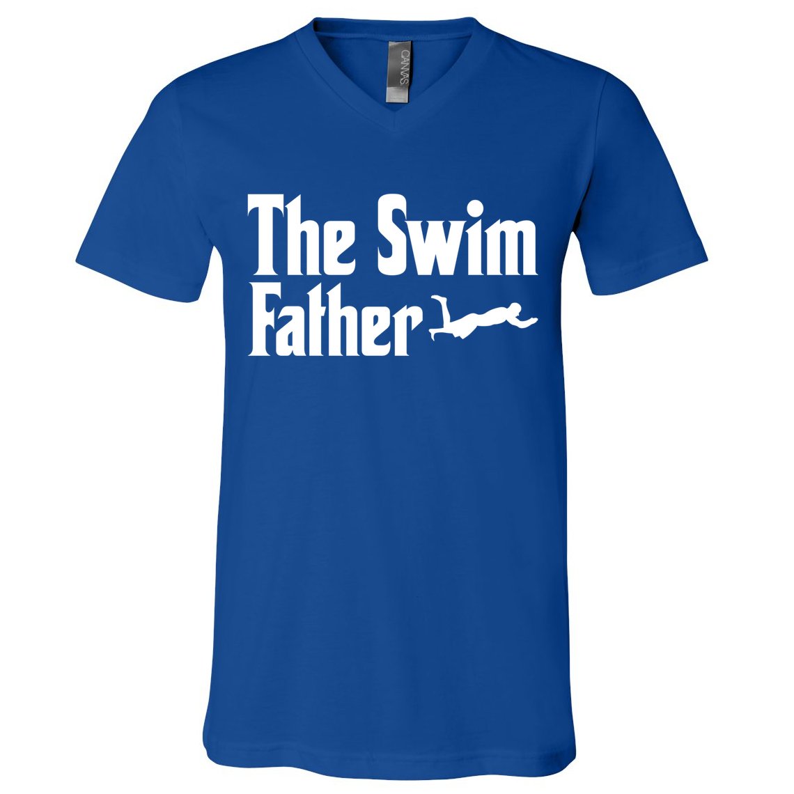 The Swim Father Swimming Dad Swimmer Fathers Day Cute Gift V-Neck T-Shirt