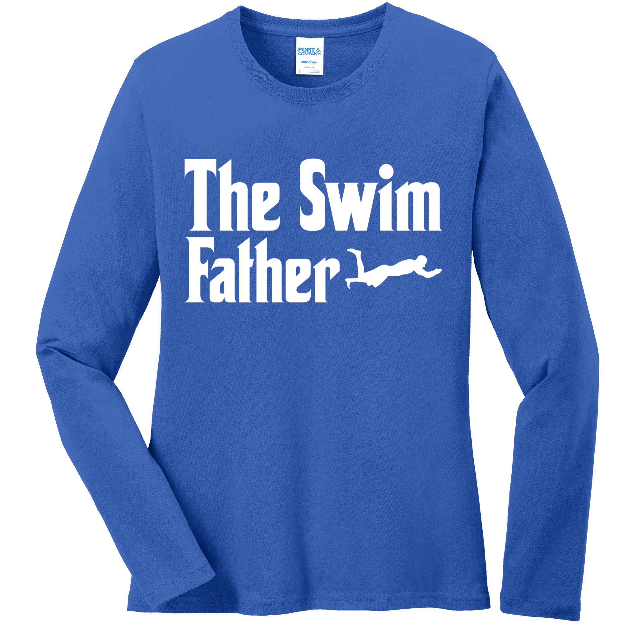 The Swim Father Swimming Dad Swimmer Fathers Day Cute Gift Ladies Long Sleeve Shirt