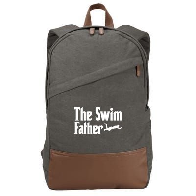 The Swim Father Swimming Dad Swimmer Fathers Day Cute Gift Cotton Canvas Backpack