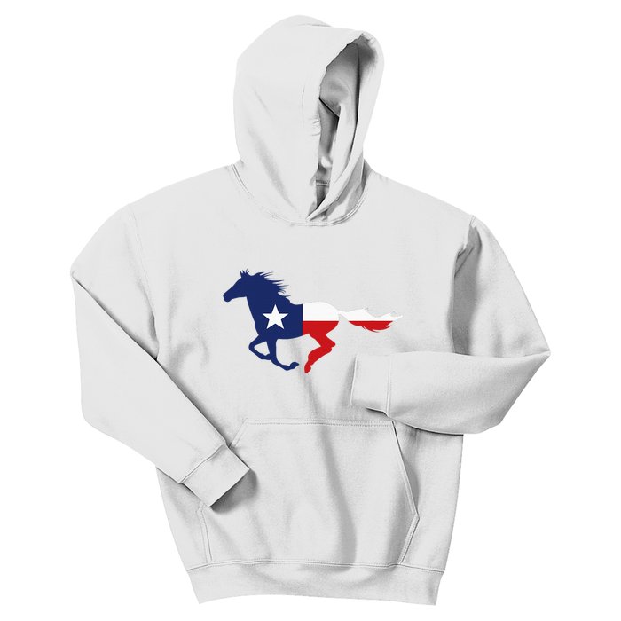 Texas State Flag Running Horse Kids Hoodie