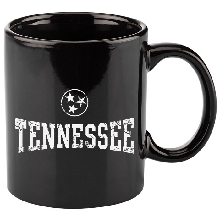 Tennessee State Flag Home Tennessean Distressed Orange 11oz C Handle Ceramic Mug