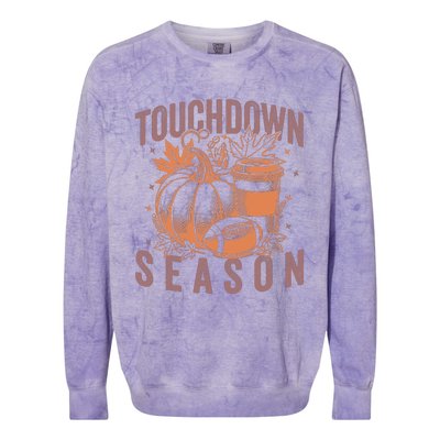 Touchdown Season Football Fall Graphic Colorblast Crewneck Sweatshirt