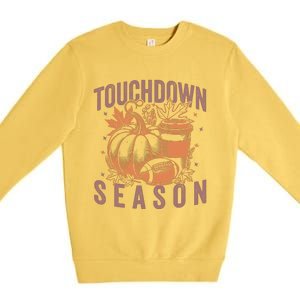 Touchdown Season Football Fall Graphic Premium Crewneck Sweatshirt