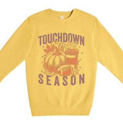 Touchdown Season Football Fall Graphic Premium Crewneck Sweatshirt