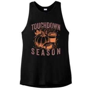 Touchdown Season Football Fall Graphic Ladies PosiCharge Tri-Blend Wicking Tank