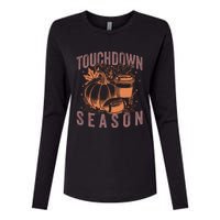 Touchdown Season Football Fall Graphic Womens Cotton Relaxed Long Sleeve T-Shirt