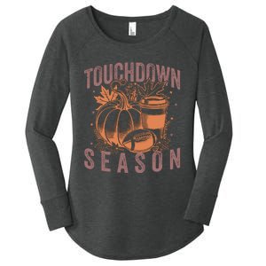 Touchdown Season Football Fall Graphic Women's Perfect Tri Tunic Long Sleeve Shirt