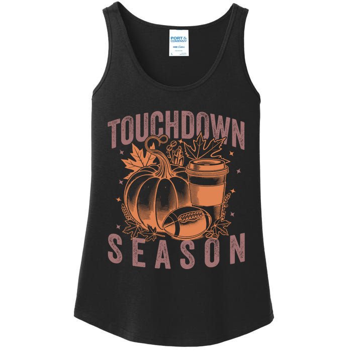 Touchdown Season Football Fall Graphic Ladies Essential Tank