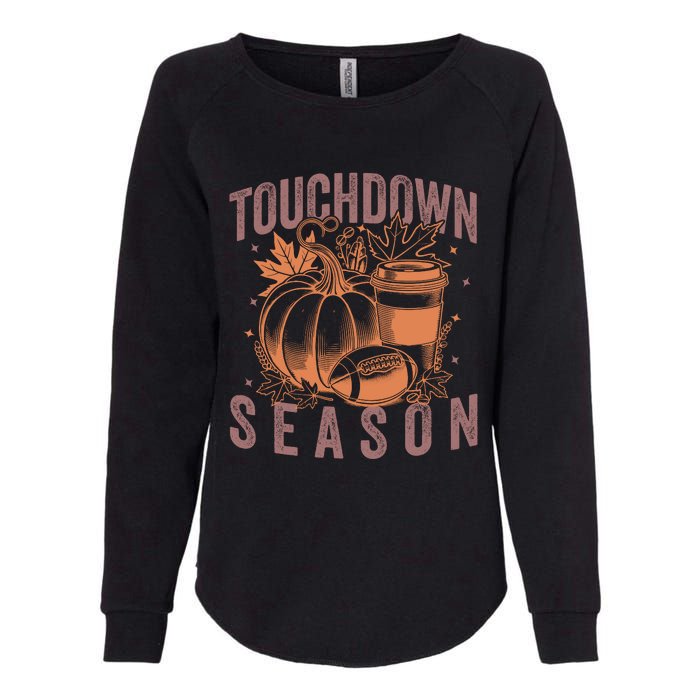 Touchdown Season Football Fall Graphic Womens California Wash Sweatshirt