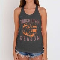 Touchdown Season Football Fall Graphic Women's Knotted Racerback Tank