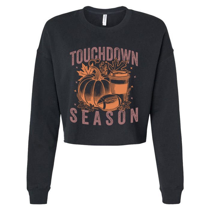 Touchdown Season Football Fall Graphic Cropped Pullover Crew