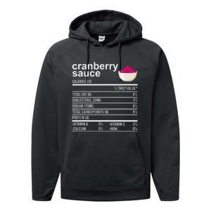 Thanksgiving Sauce Food Cranberry Nutrition Fact Performance Fleece Hoodie