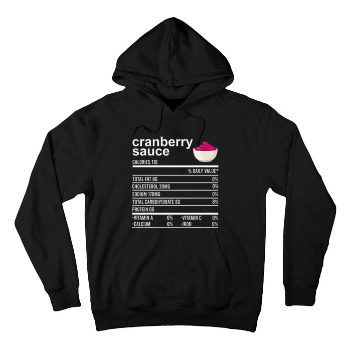 Thanksgiving Sauce Food Cranberry Nutrition Fact Hoodie